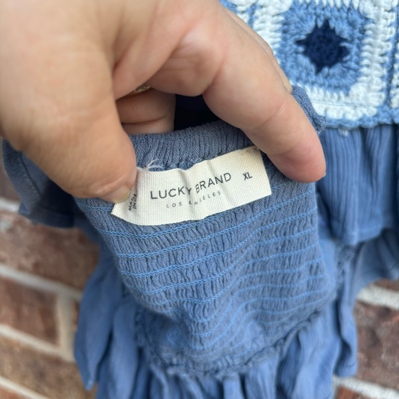 Lucky Brand Crochet Halter indingo Top - Picture 4 of 5